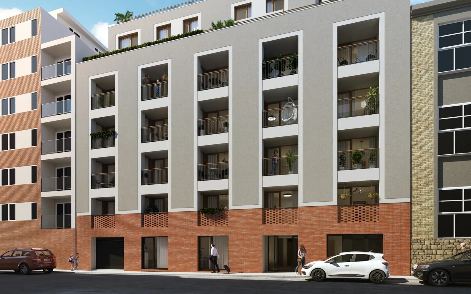 A MARA Residence utcai homlokzata a Sobieski János utca 6. alatt, IX. kerület, látványterv